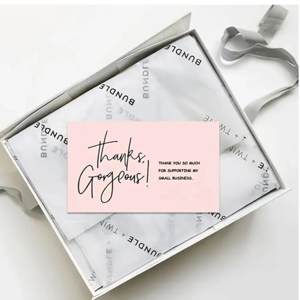NEW 30 PCS THANKS GORGEOUS THANK YOU FOR SUPPORTING MY SMALL BUSINESS CARDS